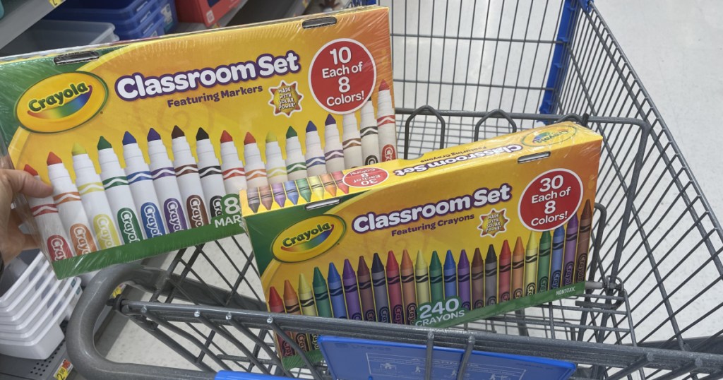 cart full of school supply sets