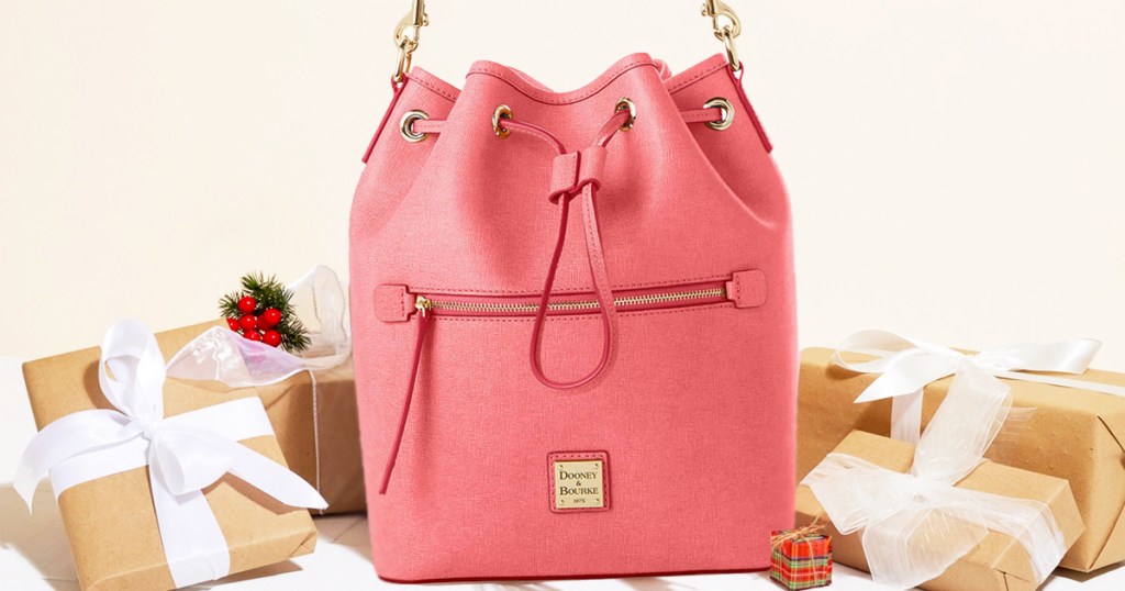 pink dooney & bourke drawstring bag