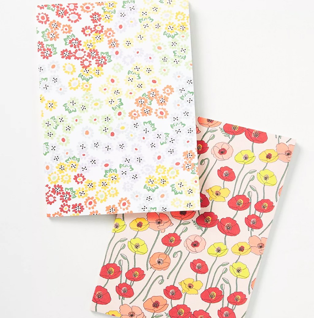 two floral print journals