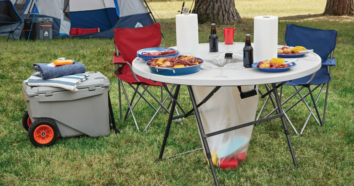 ozark portable picnic table with chairs