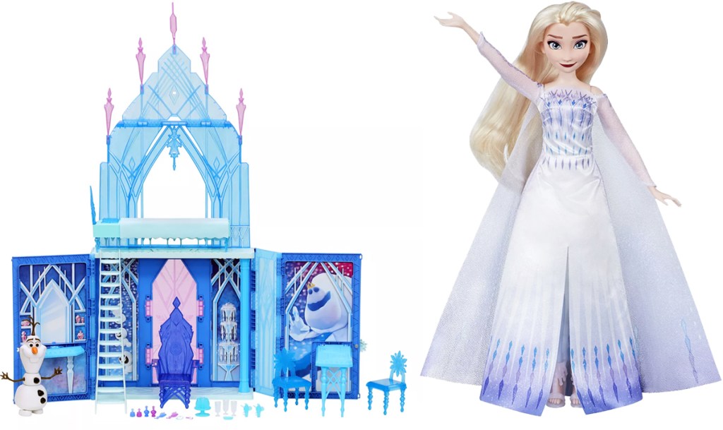 frozen castle and elsa doll