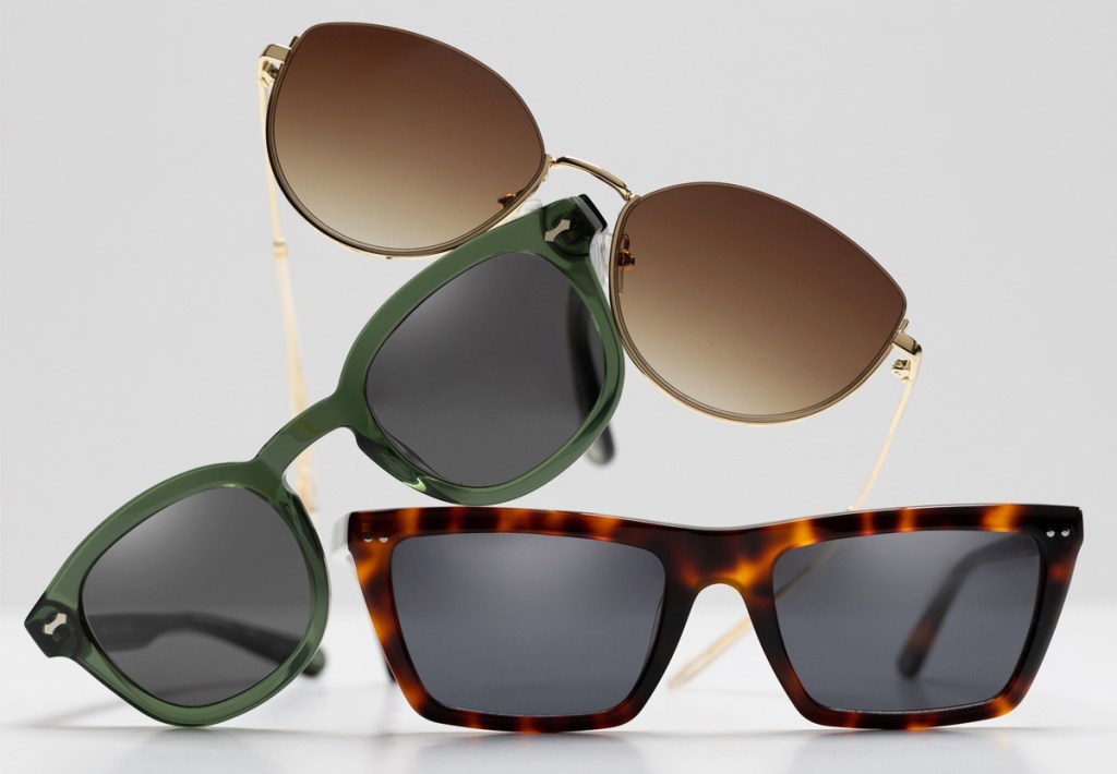 three pairs of sunglasses