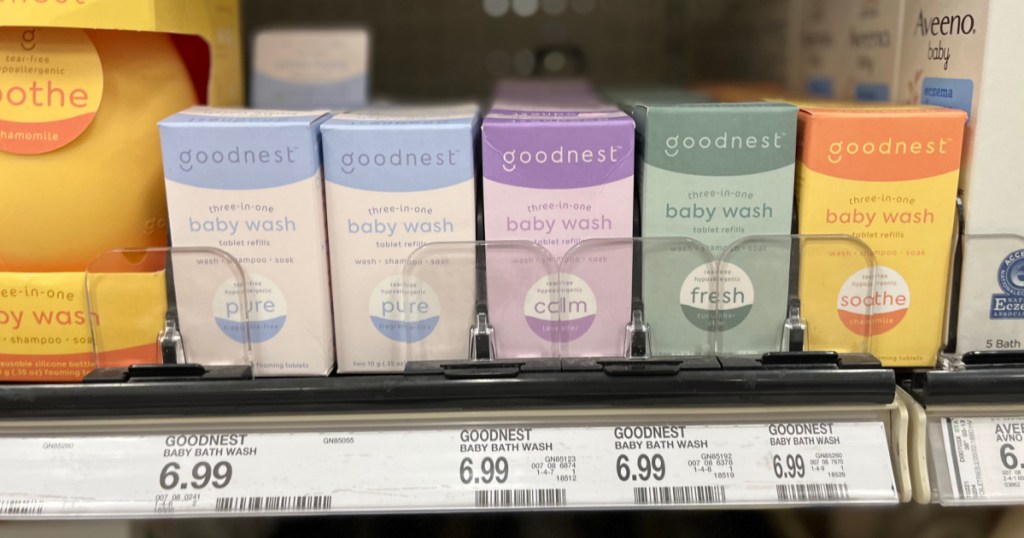 baby products on shelf 