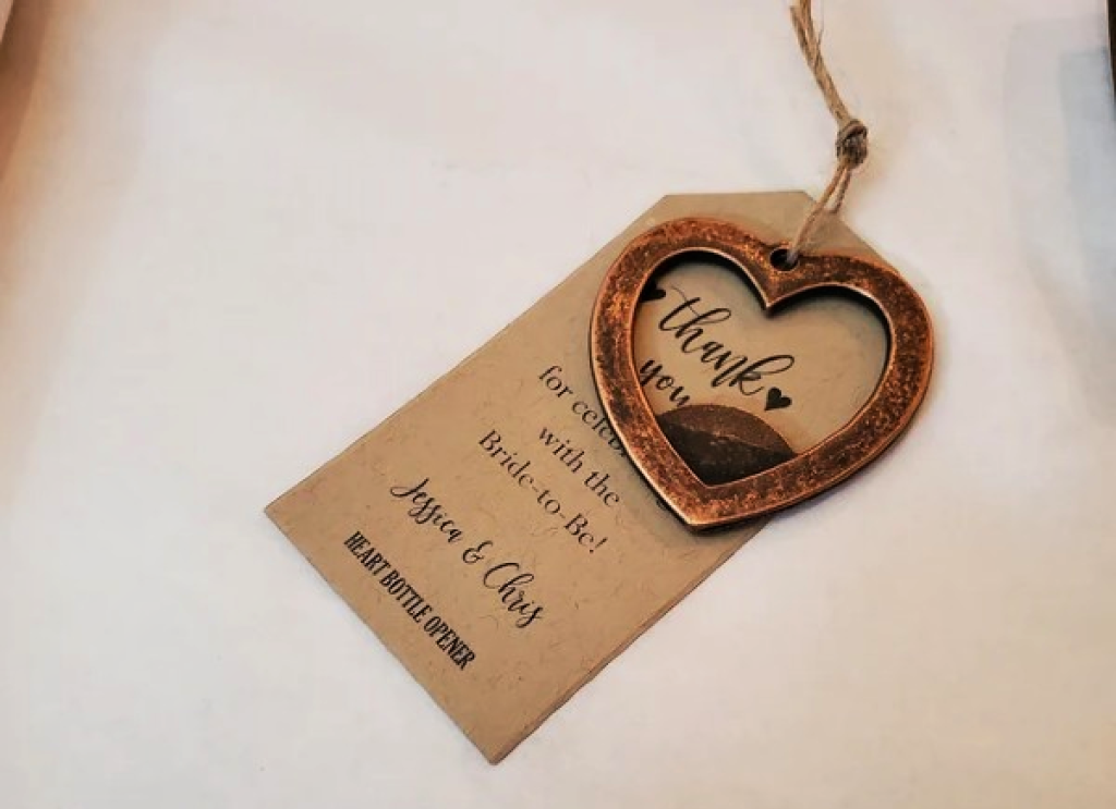 bridal shower ideas - heart shaped bottle opener
