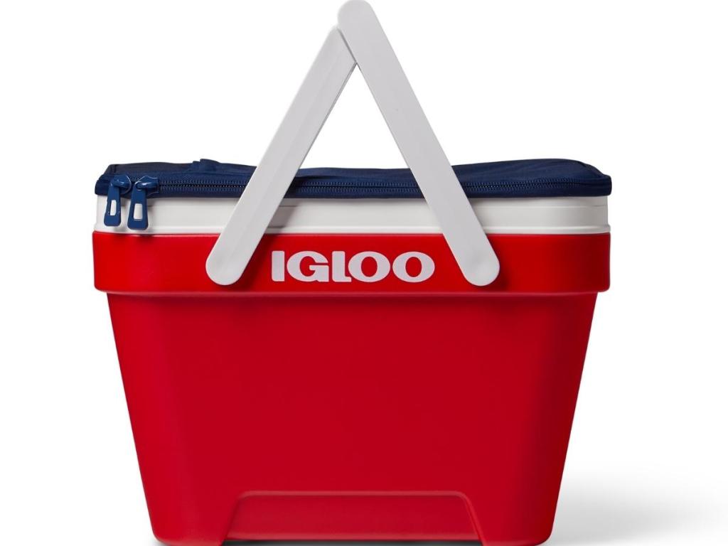 Igloo 25-Quart Picnic Basket Cooler, Red