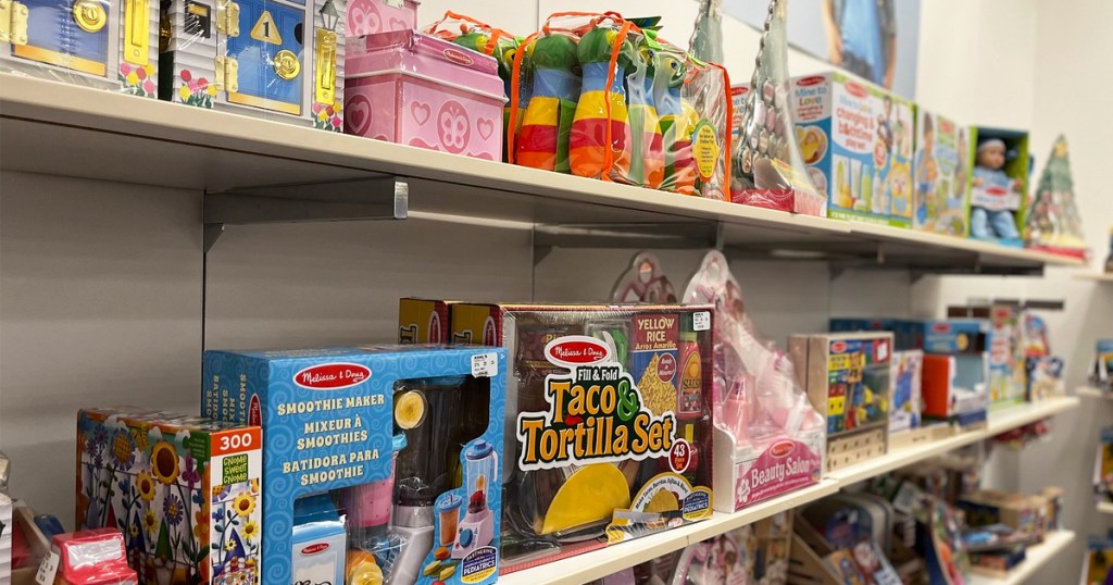 shelves of toys at Kohl's