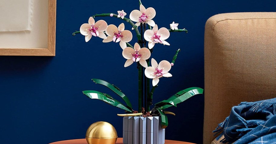 LEGO orchid on table