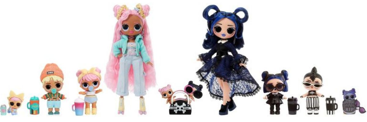 LOL Surprise Sunshine Gurl & Moonlight B.B. Family Mega Pack Fashion Dolls