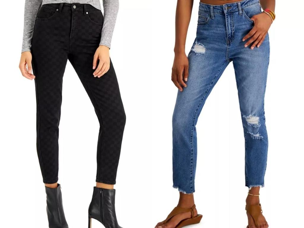 macy's checkered and ankle juniors jeans