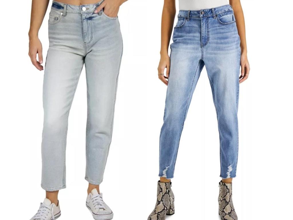 macy's juniors high rise and tapered leg jeans