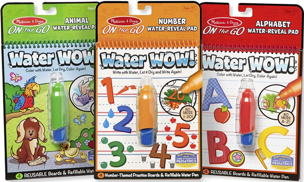 Melissa & Doug Water Wow 3-Pack - Animals, Alphabet, Numbers Bundle