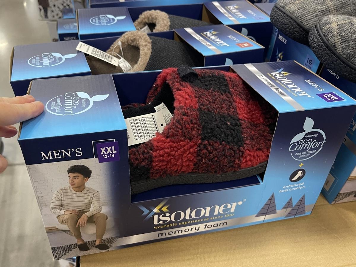 Isotoner Men's Memory Foam Hoodback Comfort Slippers