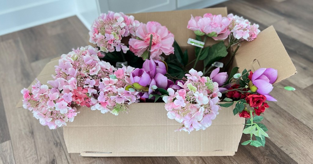 michaels $5 box filled with flowers