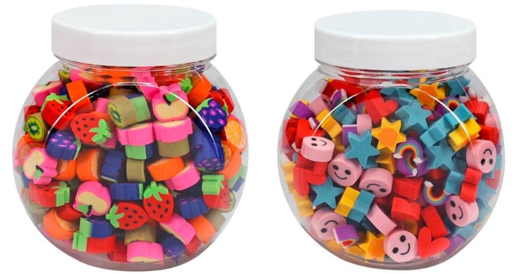 B2C Mini Fruit and Rainbow Erasers 250-Count