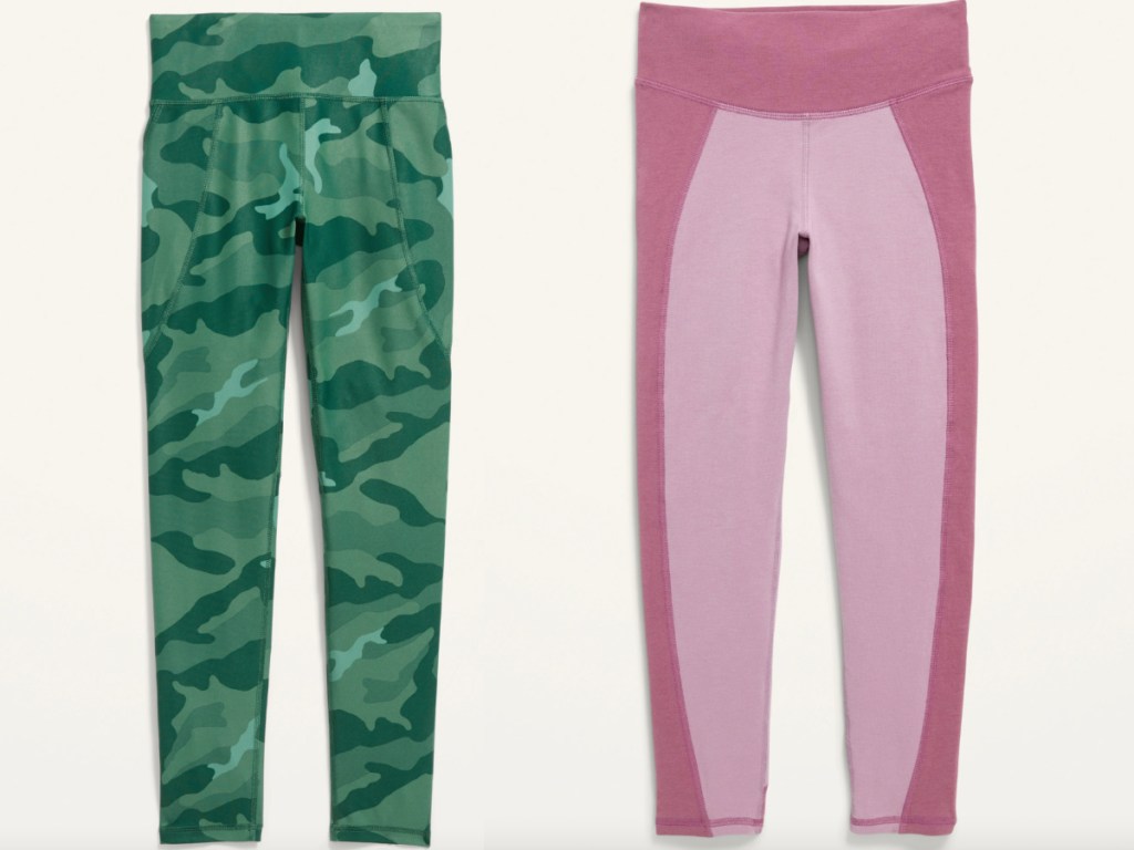 green and pink leggings