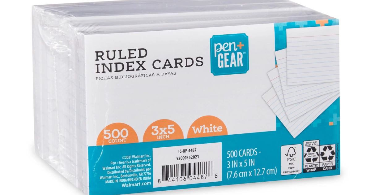 Pen Gear Index Cards Stock image