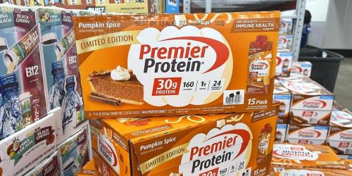 Premier Protein Shakes Limited Edition Pumpkin Spice 15-Pack Only $22 at Sam’s Club (Just $1.48 Each)