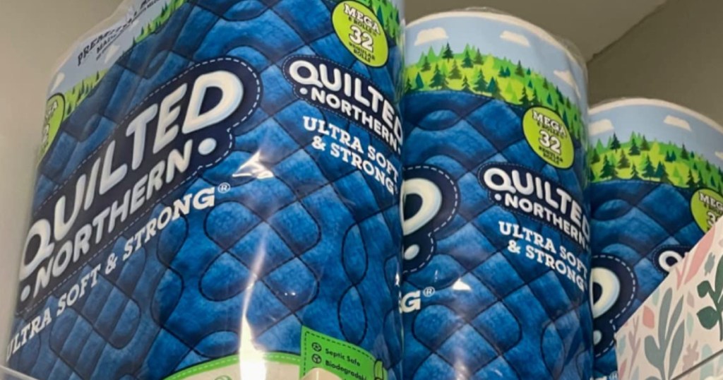 Quilted Northern packs on shelf in store