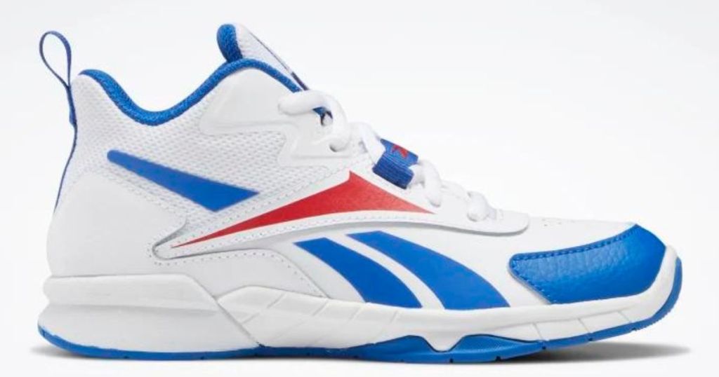 white red and blue reebok kids shoes