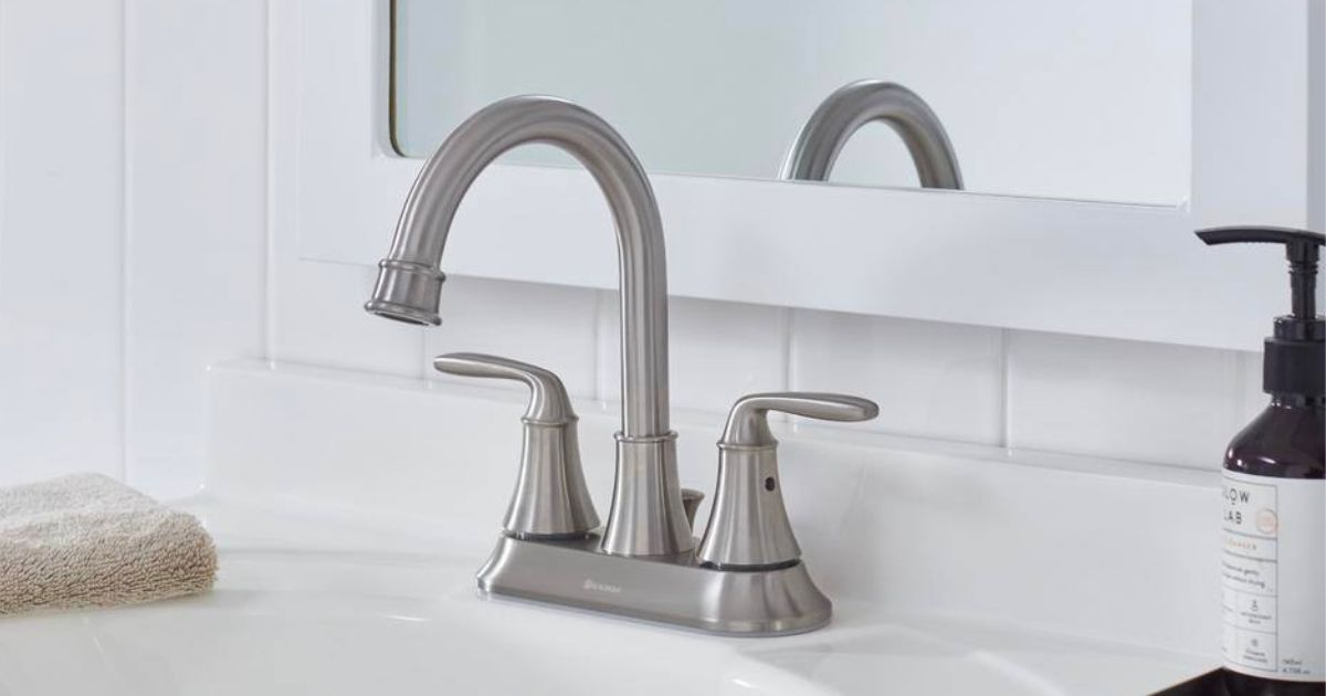 Sadira 4 in. Centerset 2-Handle High-Arc Bathroom Faucet in Brushed Nickel 