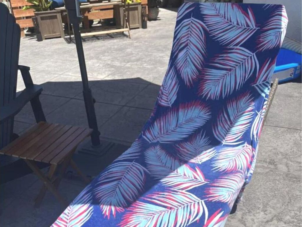 Sun Squad Chair Towel on a chair