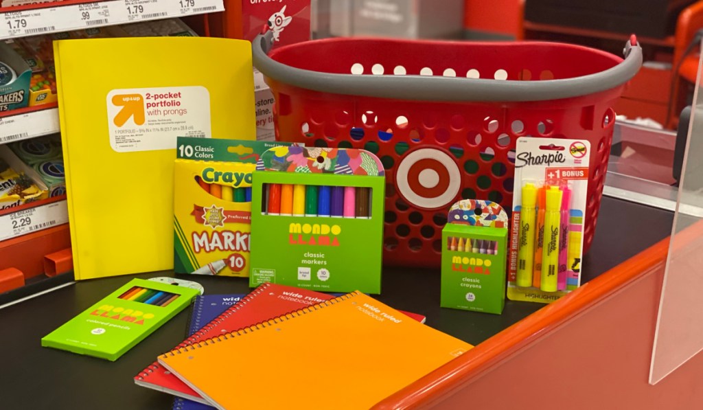 Target School Supplies on checkout belt