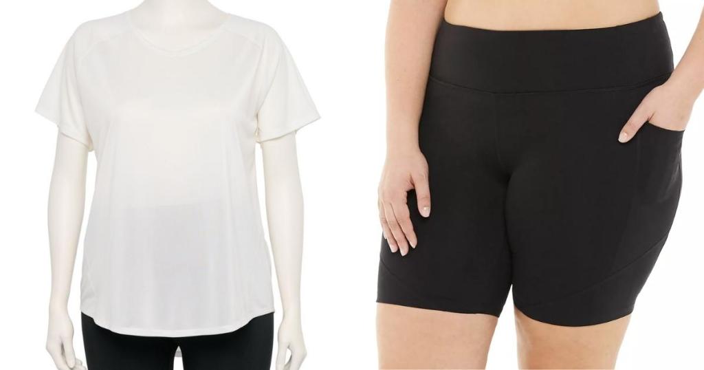 Tek Gear Women's Plus Size tee and bike shorts