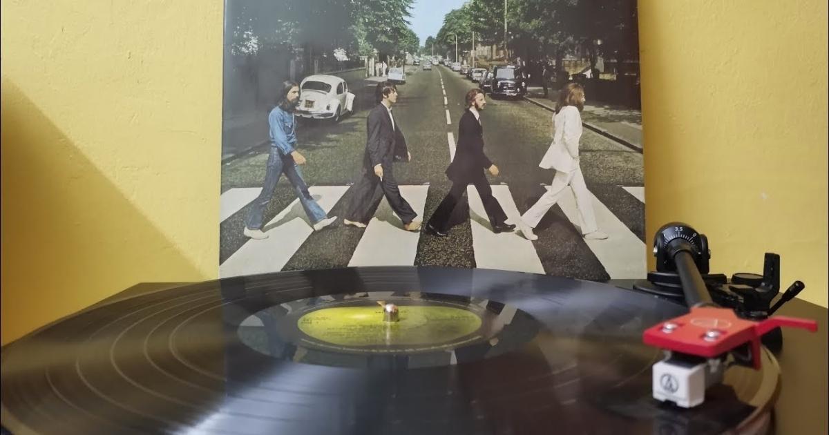 The Beatles - Abbey Road Anniversary Vinyl records on a turntable