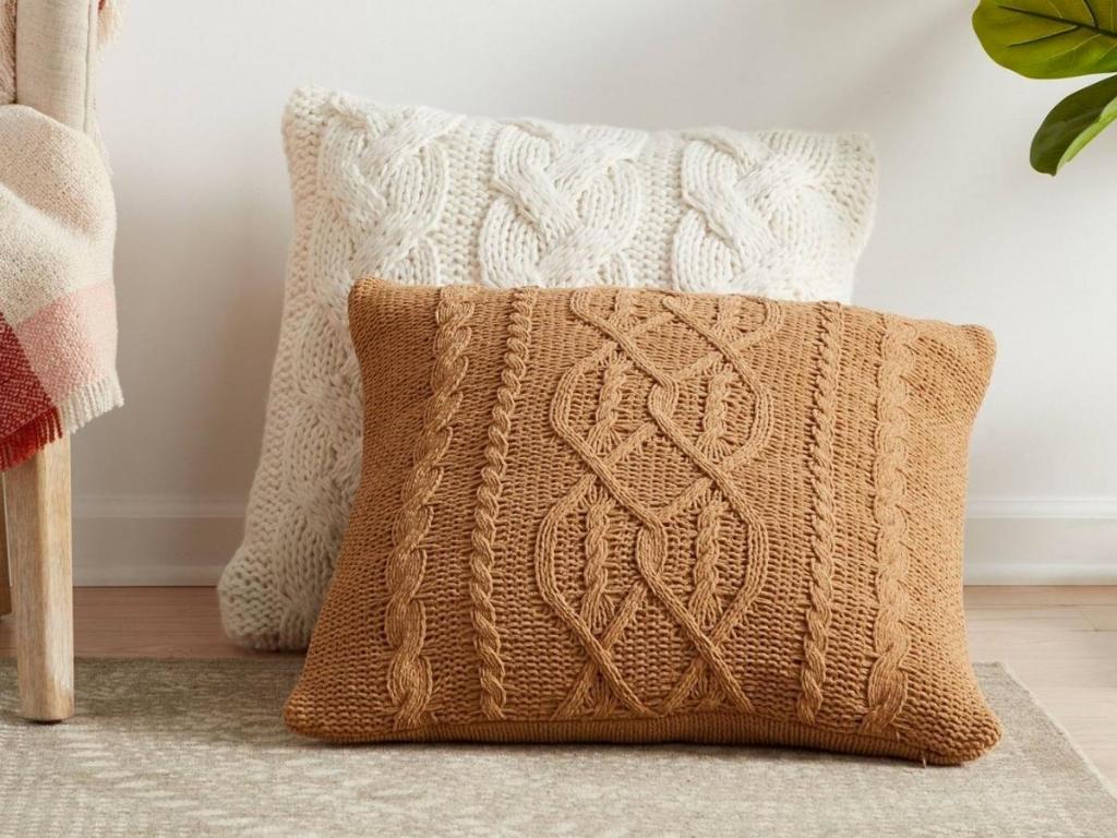 Threshold Oversized Cable Knit Chenille Throw Pillow