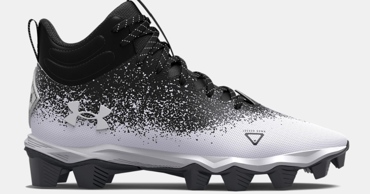 Black white Under Armour Football Cleat