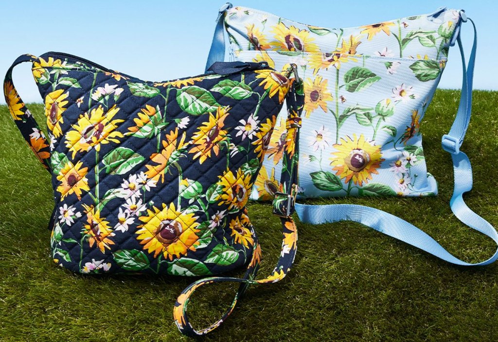 two sunflower print vera bradley bags