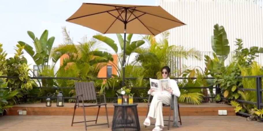 Tilt 9′ Patio Umbrella Just $25.91 on Amazon (Regularly $50)