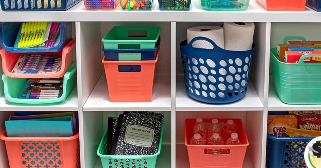 colorful storage baskets