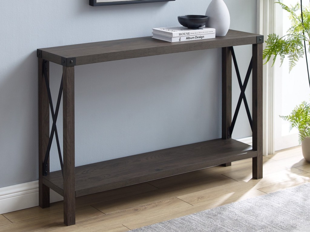 x metal console table