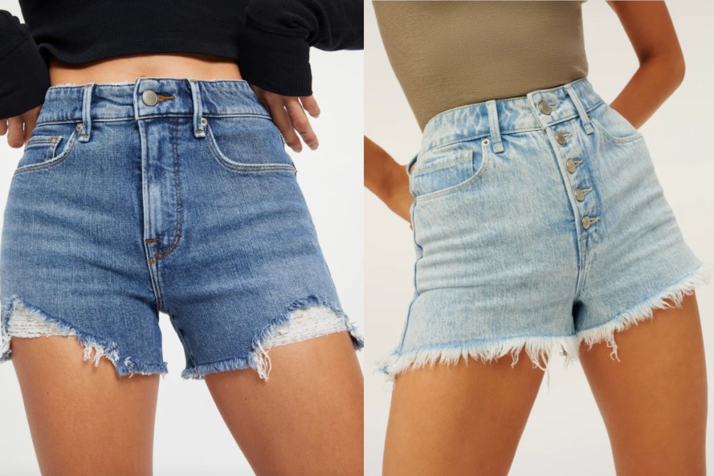 two jean shorts