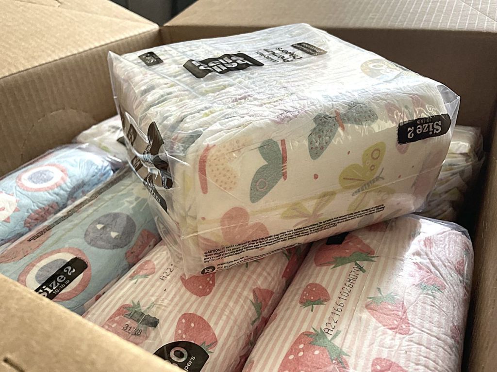 box of Hello Bello diapers