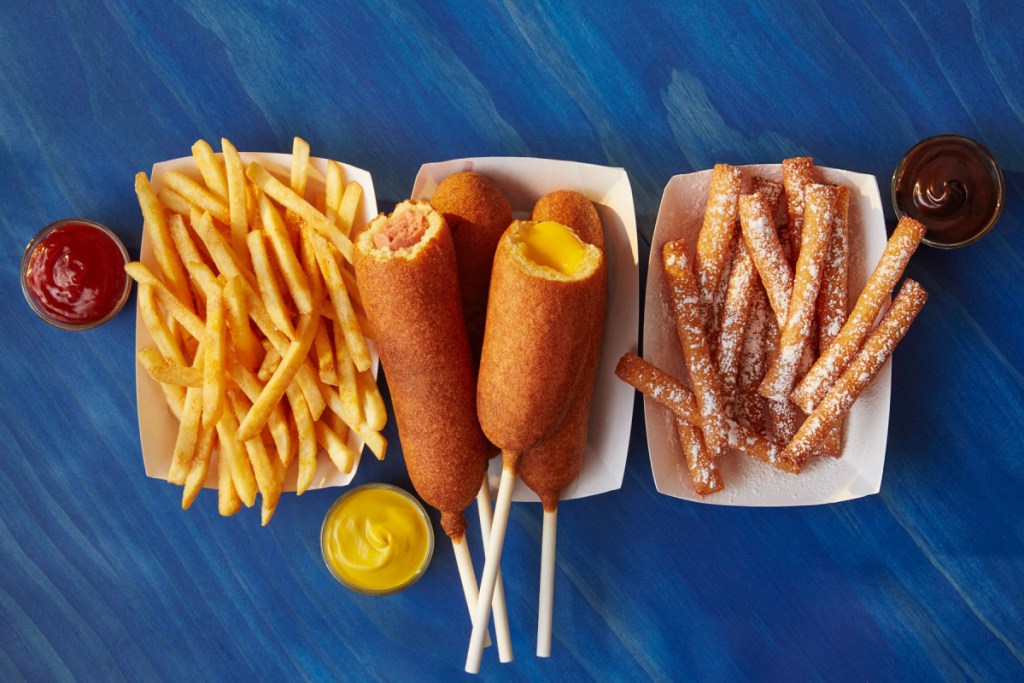 food from hot dog on a stick
