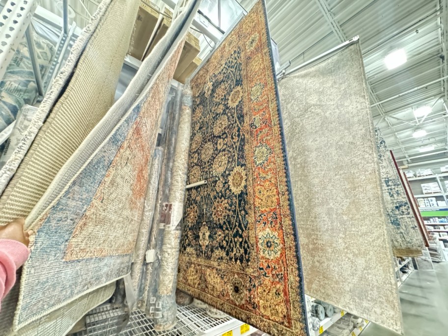 large area rugs on display in Lowe's