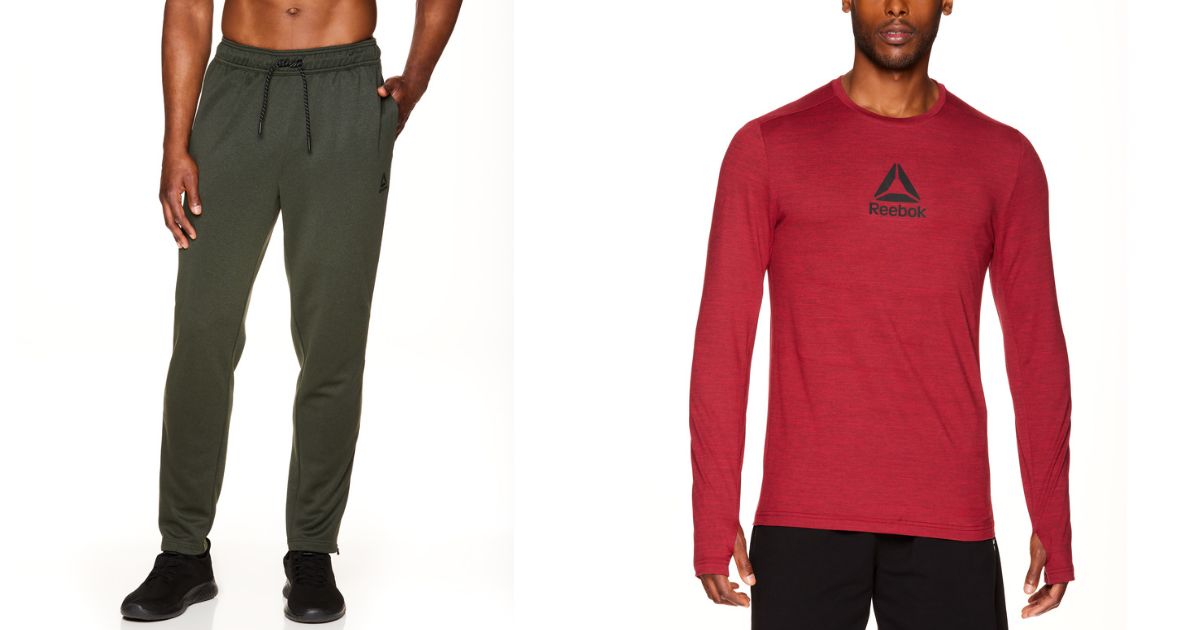 reebok Mens active pants and long sleeved shirt