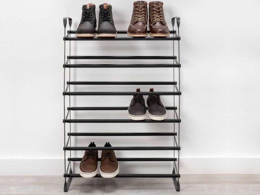 shoes on shoe rack