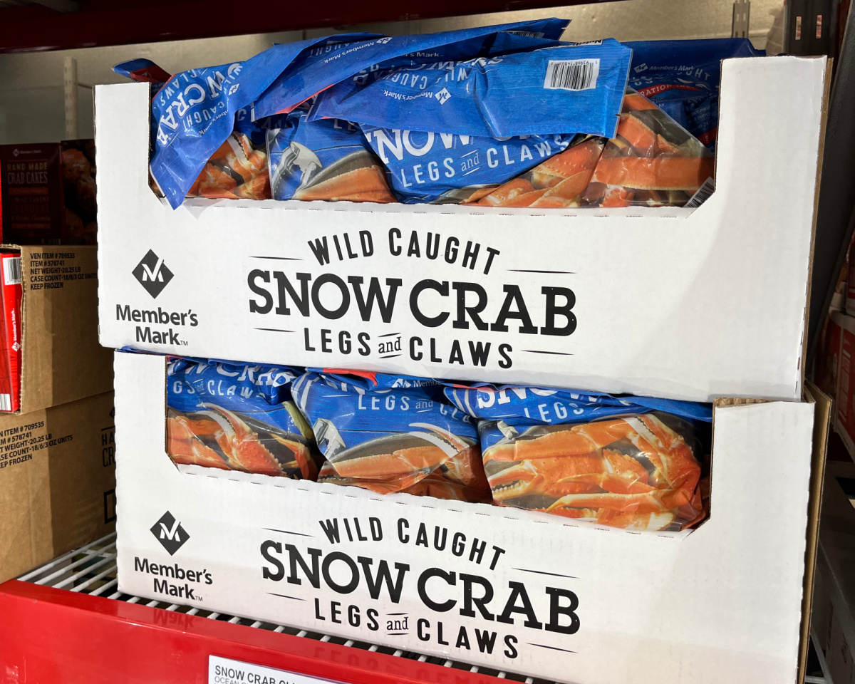 snow crab in freezer