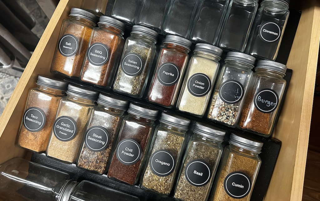 spice rack organizer in drawer