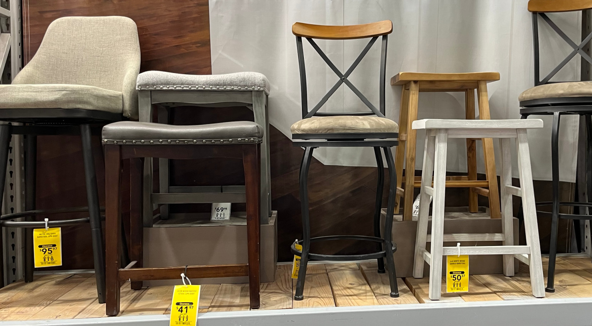 lowes clearance stools on display in store