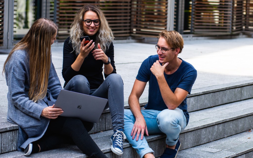 students hanging out