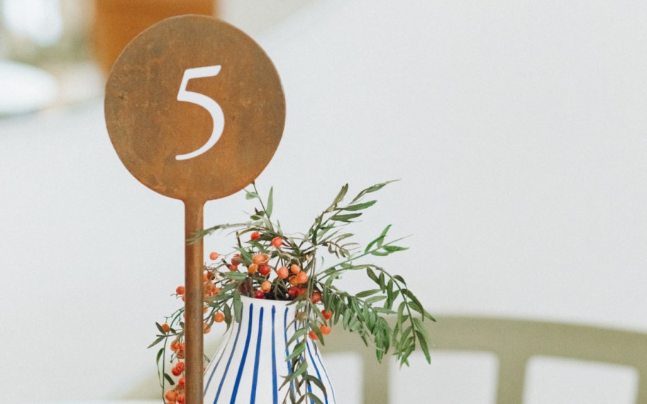 a number five table number