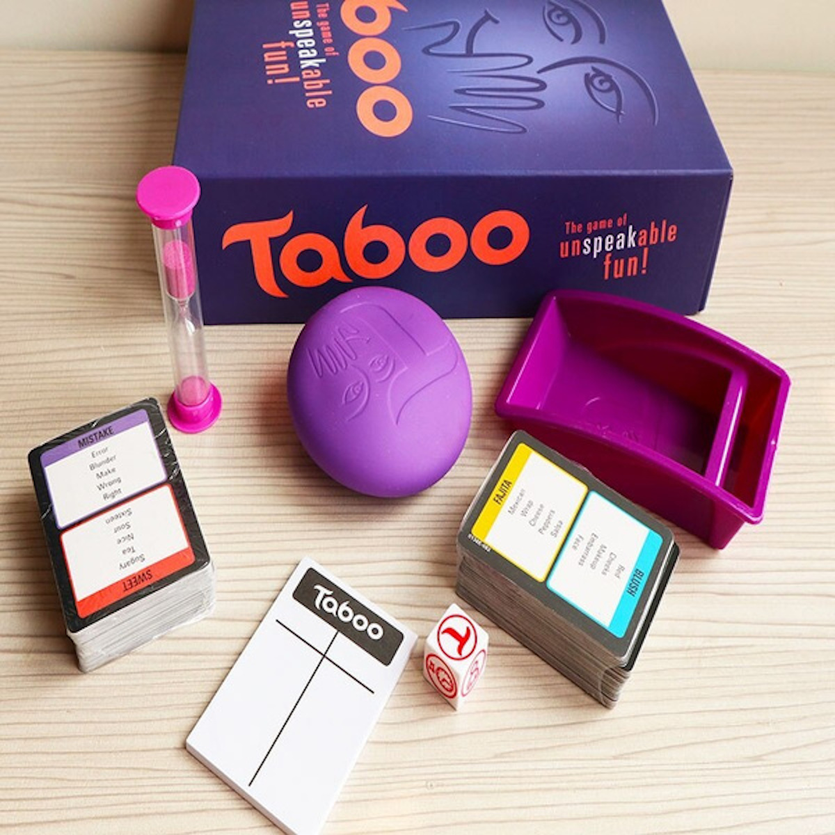 taboo board game spread out on table