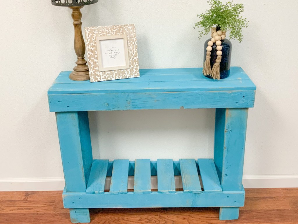 turquoise console table