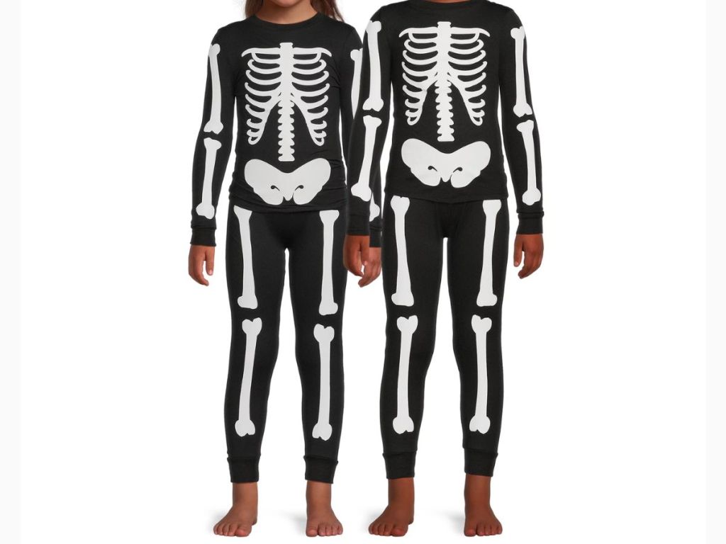 Way to Celebrate Kids Halloween Skeleton Pajama Set, 2-Piece