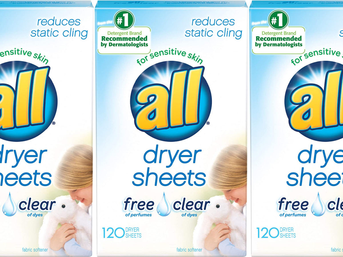 All Fabric Softener Free & Clear Dryer Sheets 120-Count