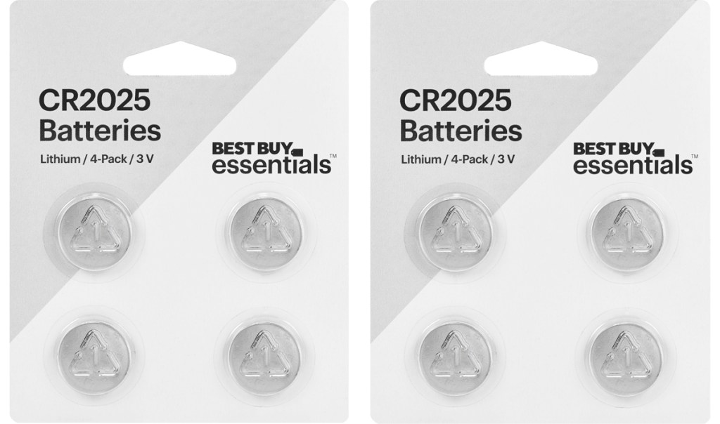 two 4-pack sets of best buy essentials coin batteries